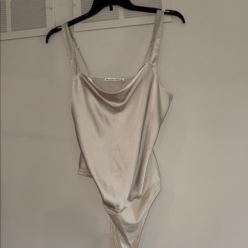 Abercrombie & Fitch Satin Cream Bodysuit